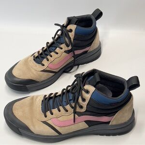 VANS Unisex Sneakers Mens 10.5 Womens 12 Tan Black And Raspberry Lace Up Ankle